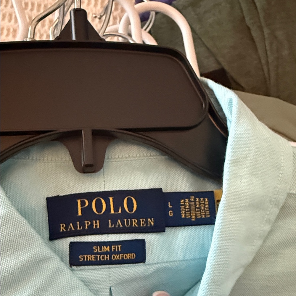 Polo by Ralph Lauren Men's Aqua Button Down Shirt - Picture 2 of 3